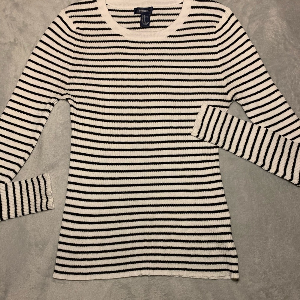 White and Black striped shirt/sweater!